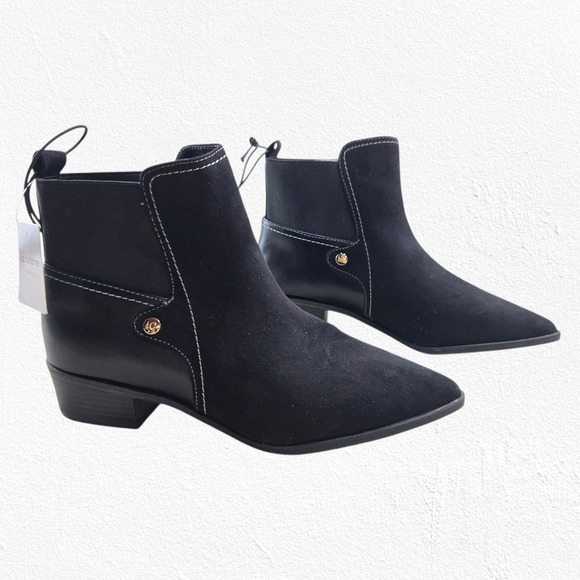 Liz Claiborne LC Barrington Black Suede Pointed Toe Ankle Booties Size 7.5 NIB - Picture 14 of 14